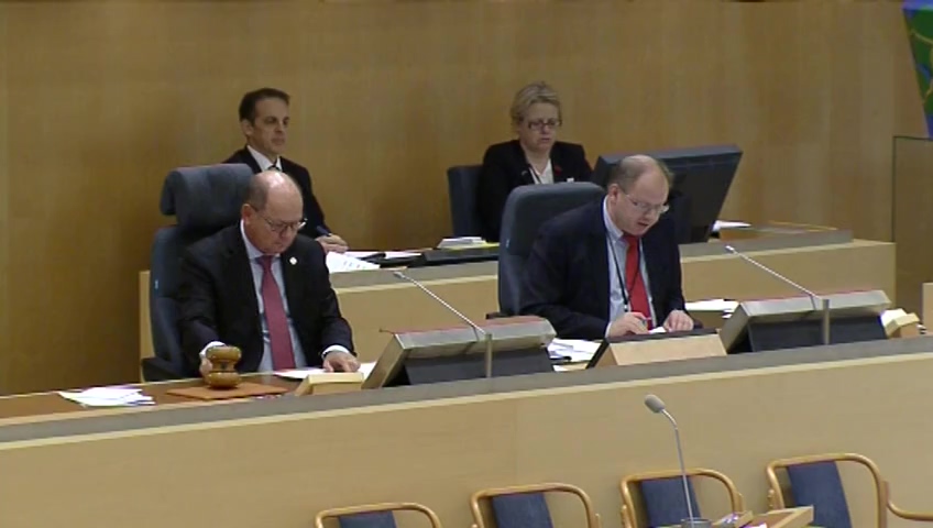 Stillbild från debatten i kammaren