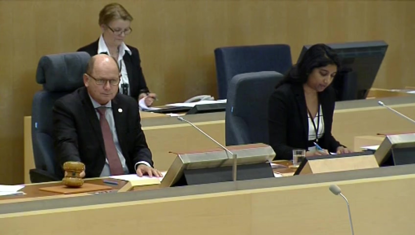 Stillbild från debatten i kammaren