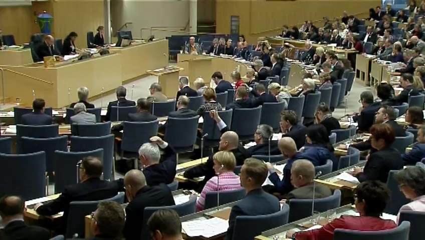 Stillbild från debatten i kammaren
