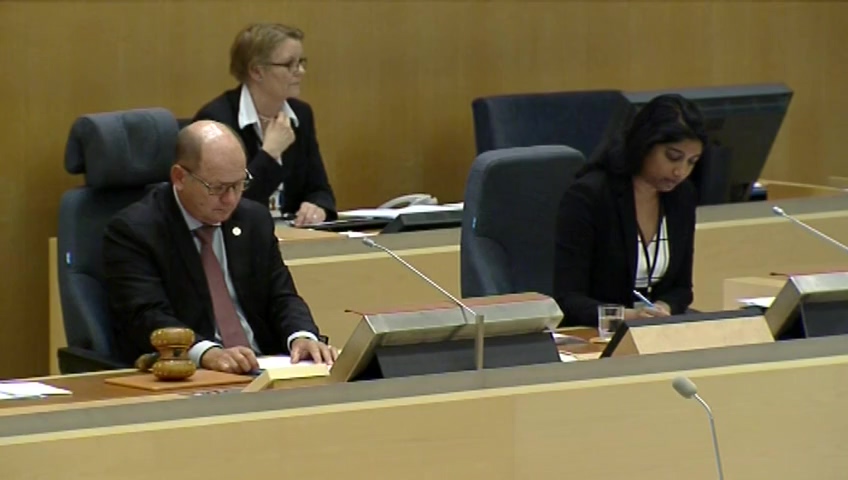 Stillbild från debatten i kammaren