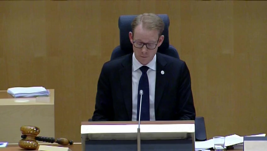 Stillbild från debatten i kammaren