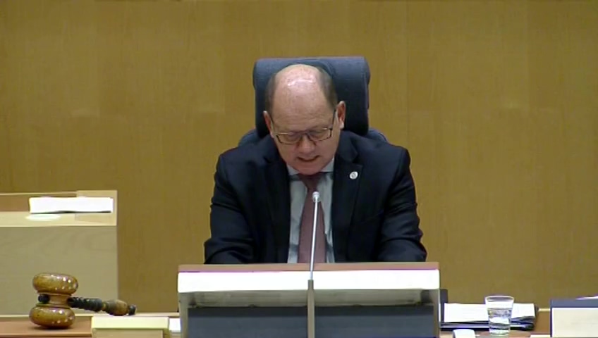Stillbild från debatten i kammaren