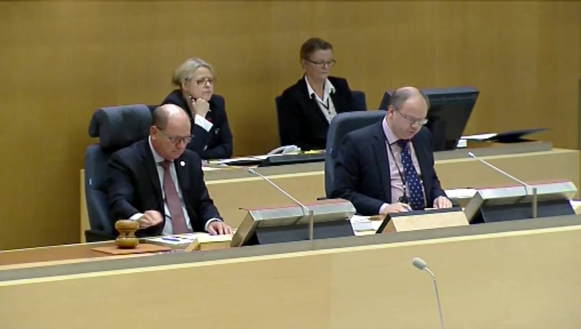 Stillbild från debatten i kammaren