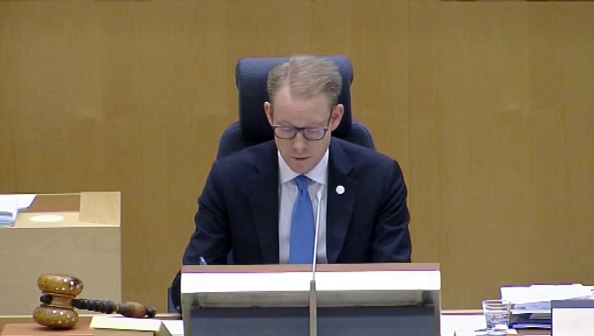 Stillbild från debatten i kammaren