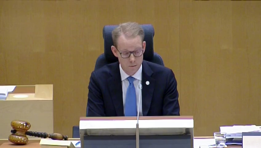 Stillbild från debatten i kammaren