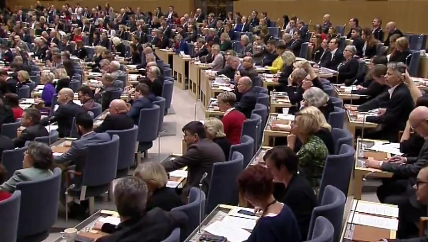 Stillbild från debatten i kammaren