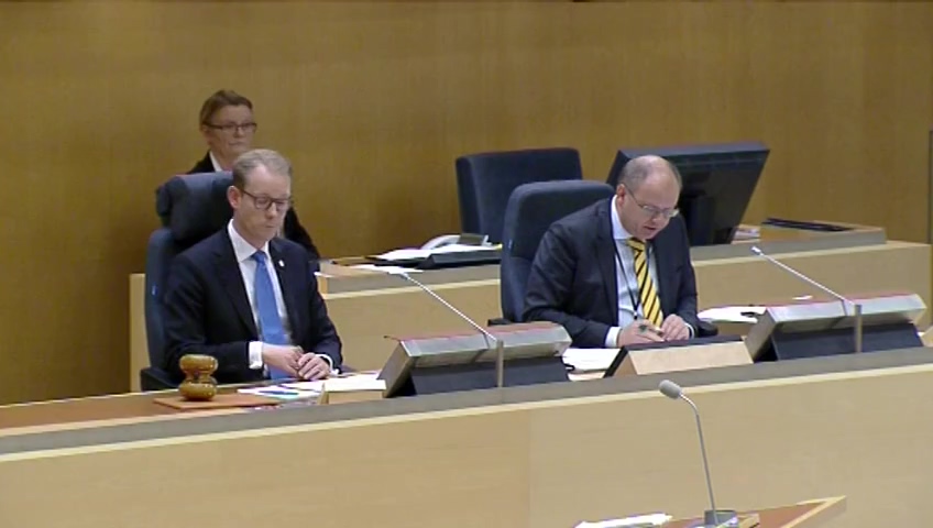 Stillbild från debatten i kammaren