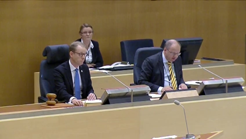 Stillbild från debatten i kammaren