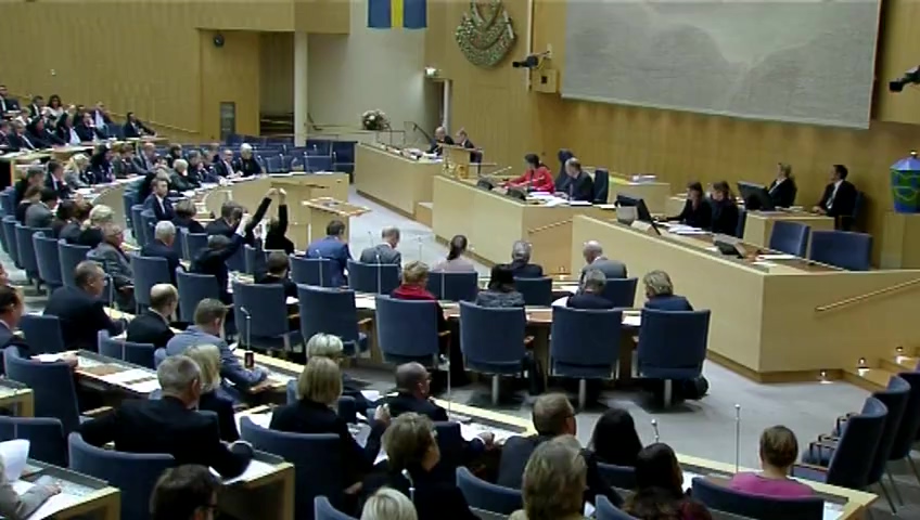 Stillbild från debatten i kammaren