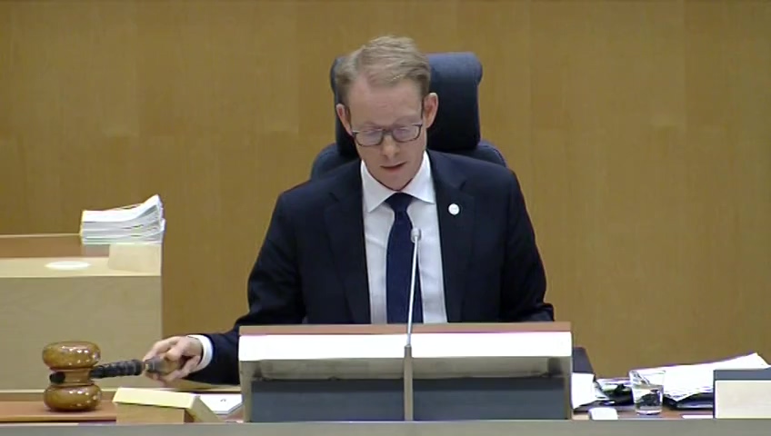 Stillbild från debatten i kammaren