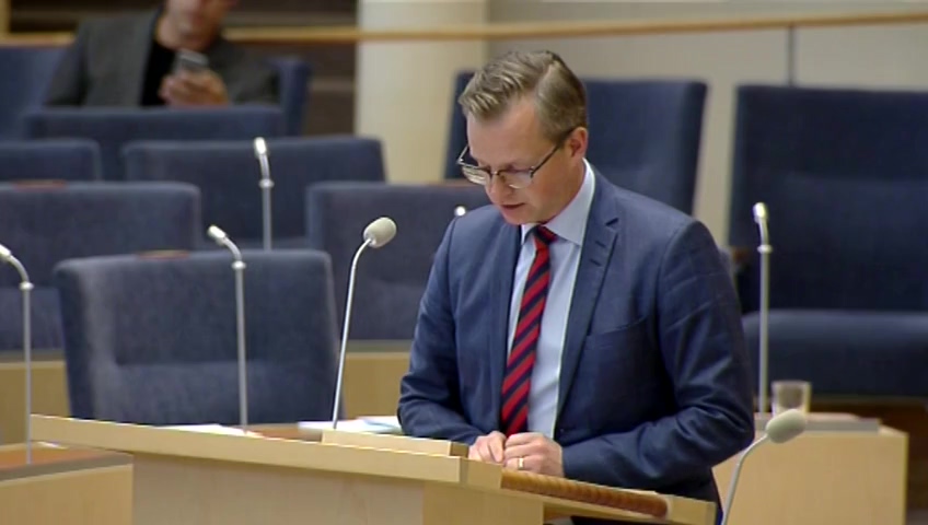 Stillbild från Interpellationsdebatt: Konsekvenserna av ökade kostnader för företagen 
