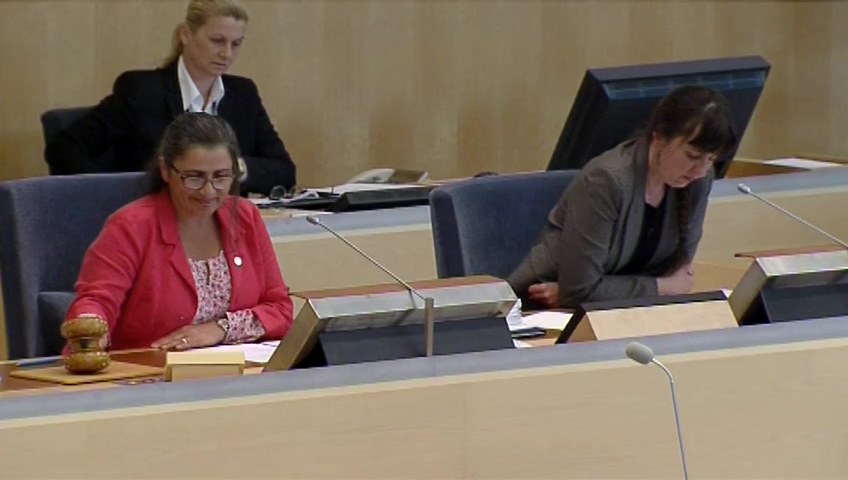 Stillbild från debatten i kammaren