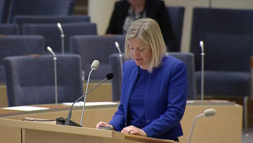 Stillbild från Interpellationsdebatt: Beskattning av privatpersoners tjänster