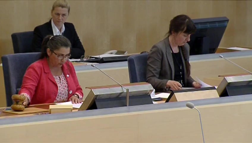 Stillbild från debatten i kammaren