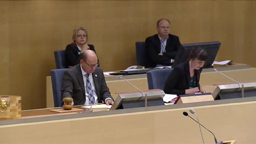 Stillbild från debatten i kammaren