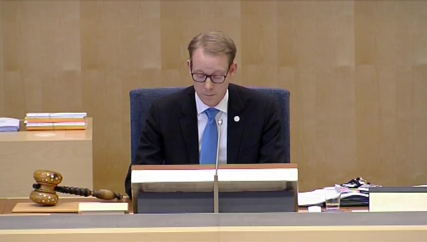 Stillbild från debatten i kammaren