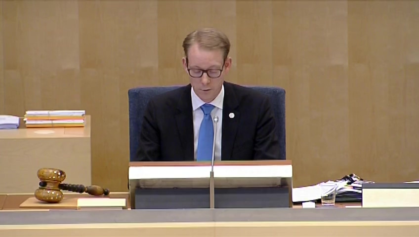 Stillbild från debatten i kammaren
