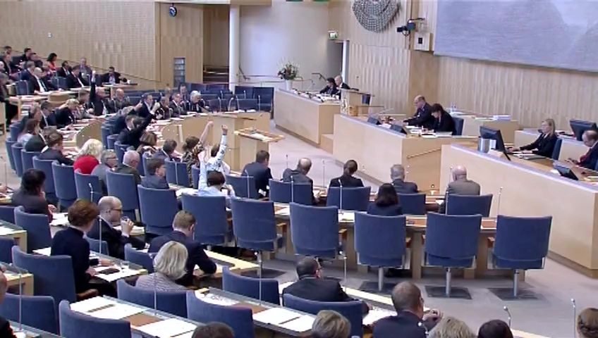 Stillbild från debatten i kammaren