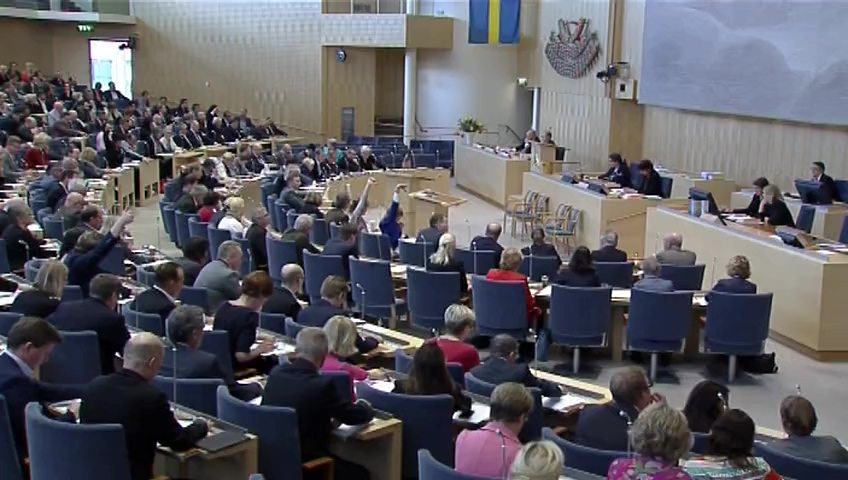 Stillbild från debatten i kammaren