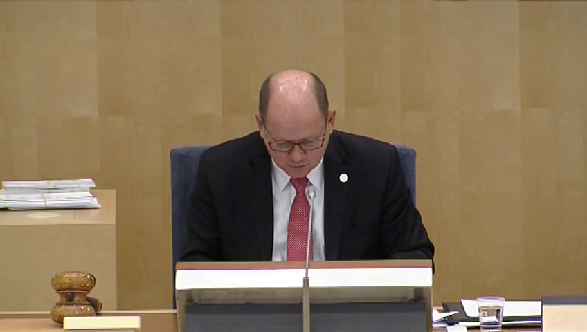 Stillbild från debatten i kammaren