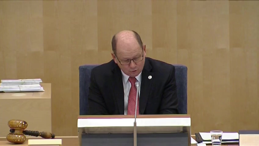 Stillbild från debatten i kammaren