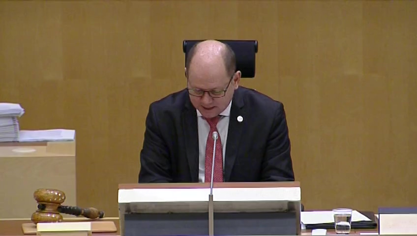 Stillbild från debatten i kammaren