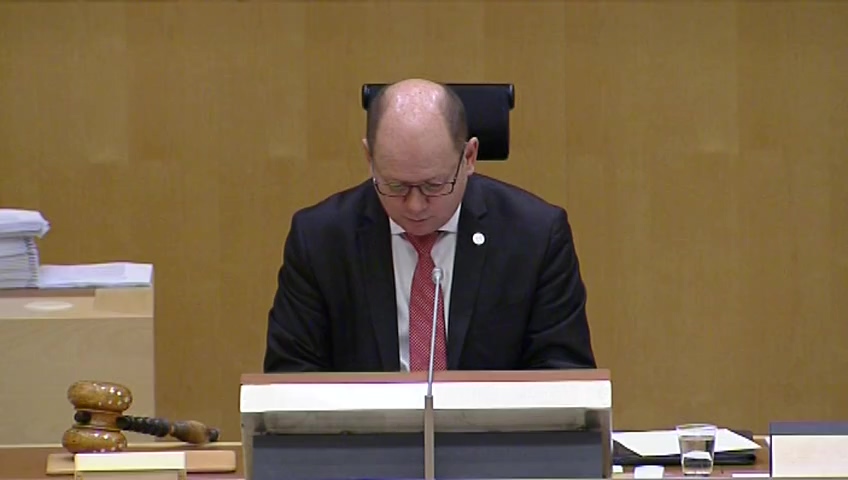 Stillbild från debatten i kammaren