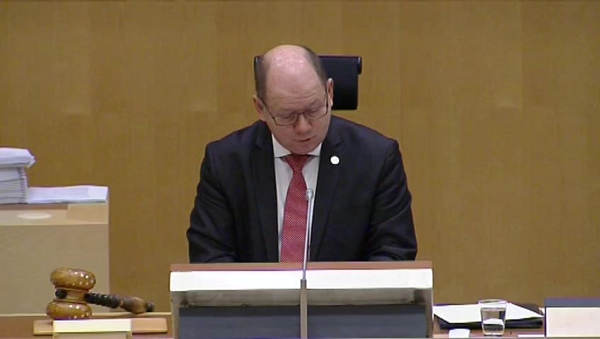 Stillbild från debatten i kammaren
