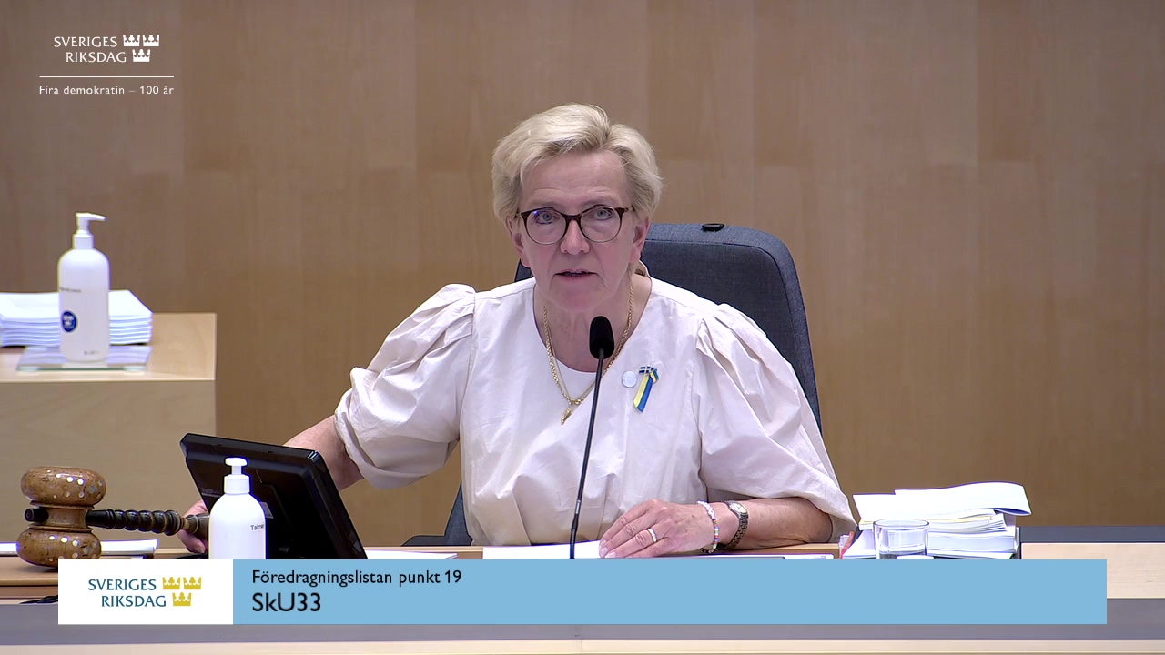 Stillbild från Debatt om förslag: Uppskov med behandlingen av vissa ärenden