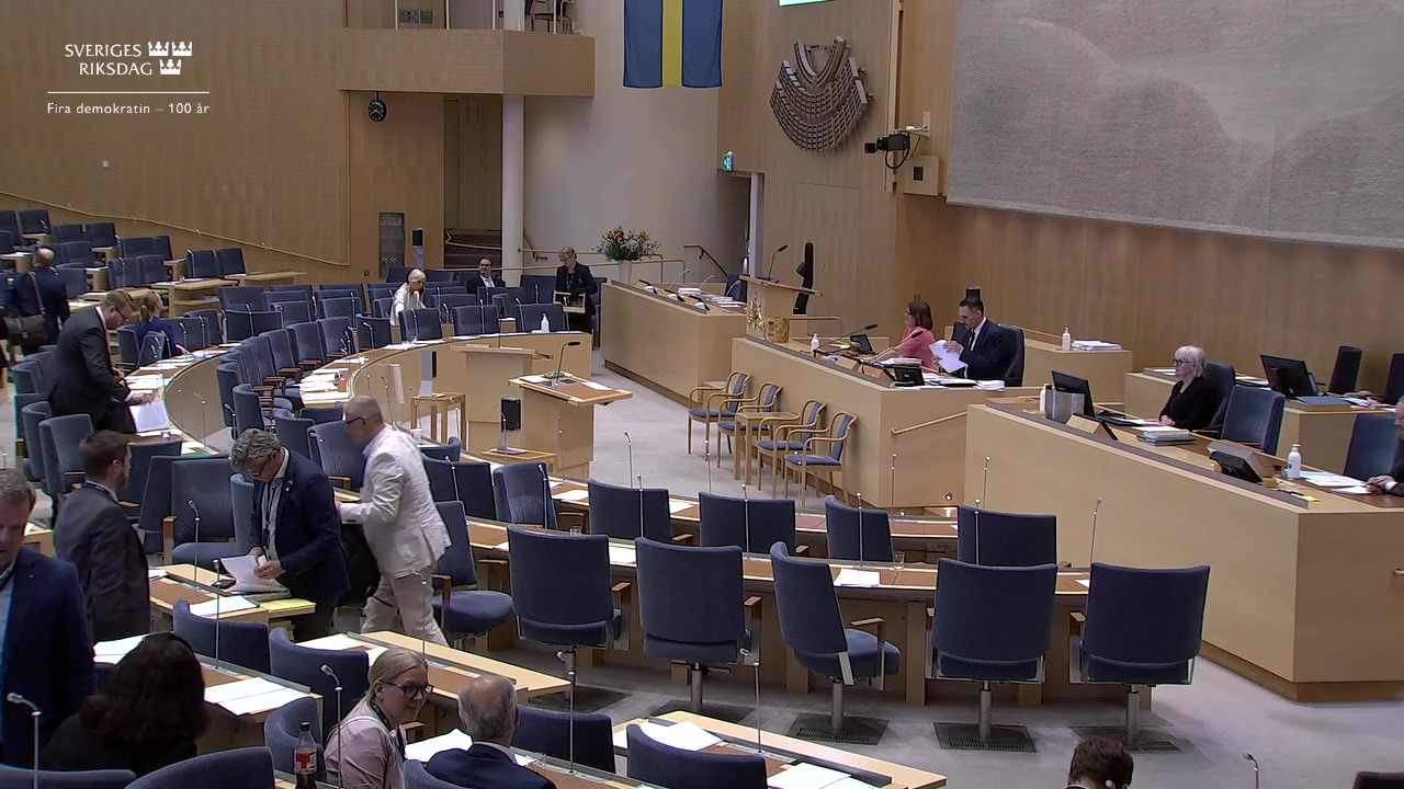 Stillbild från Debatt om förslag: Tryggare bostadsrätt