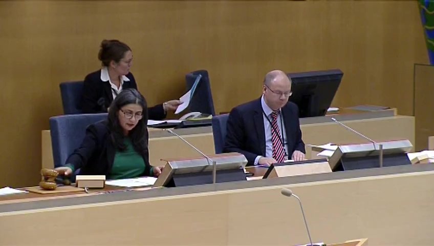 Stillbild från debatten i kammaren