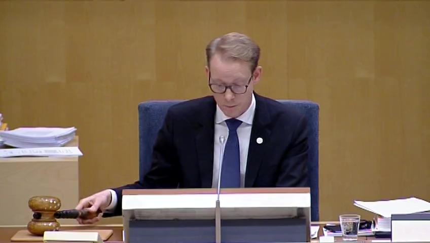 Stillbild från debatten i kammaren