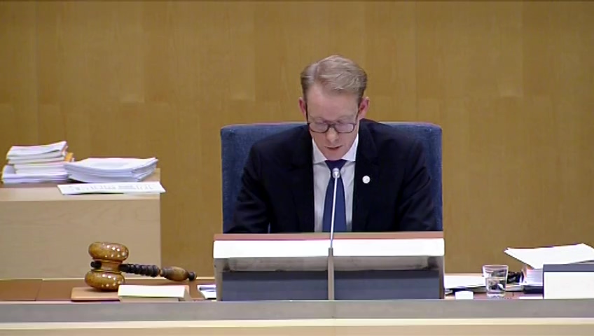 Stillbild från debatten i kammaren