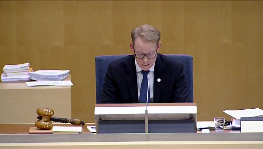 Stillbild från debatten i kammaren