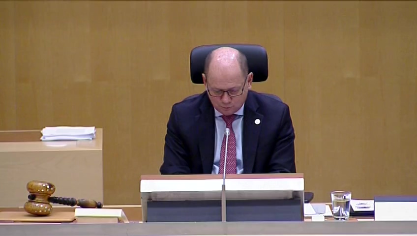 Stillbild från debatten i kammaren