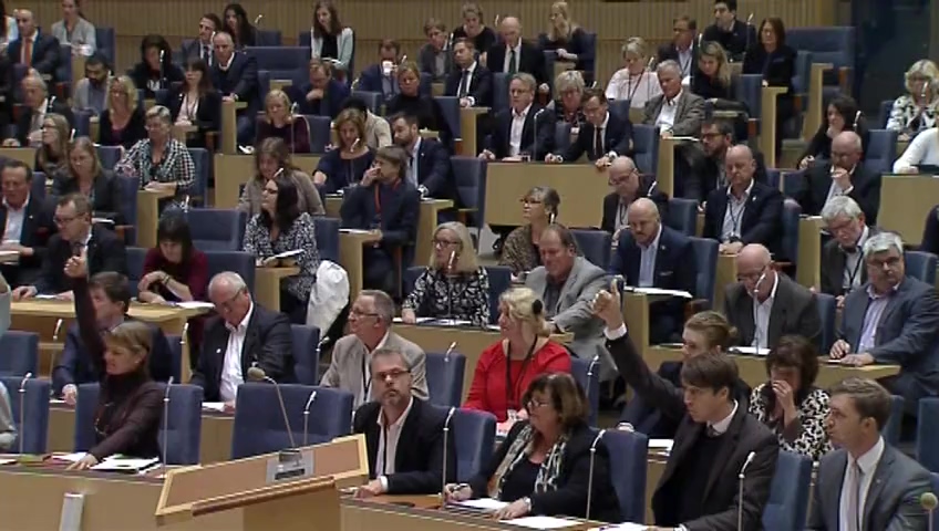 Stillbild från debatten i kammaren