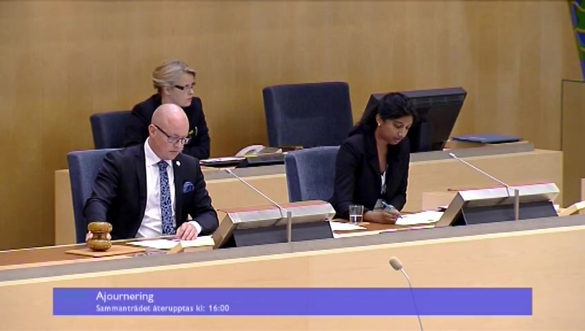 Stillbild från debatten i kammaren