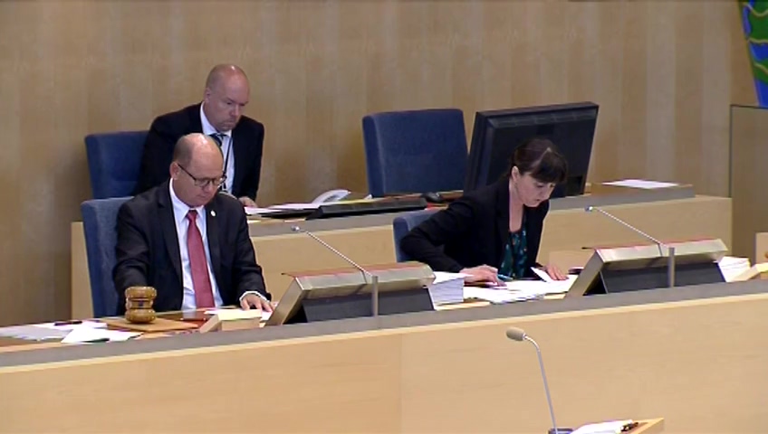 Stillbild från debatten i kammaren