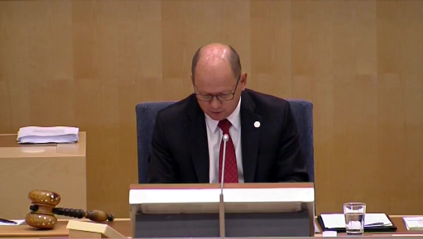 Stillbild från debatten i kammaren