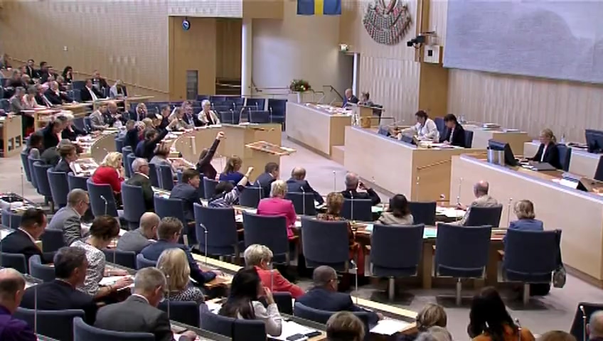 Stillbild från debatten i kammaren