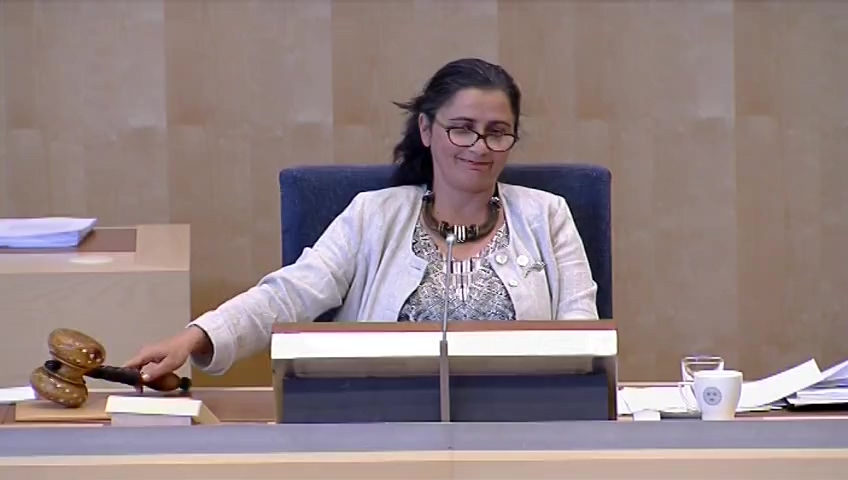Stillbild från debatten i kammaren