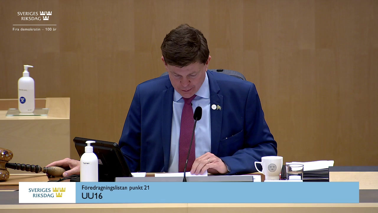 Stillbild från Debatt om förslag: Värdlandsavtal mellan Sverige och Förenta nationernas barnfond Unicef