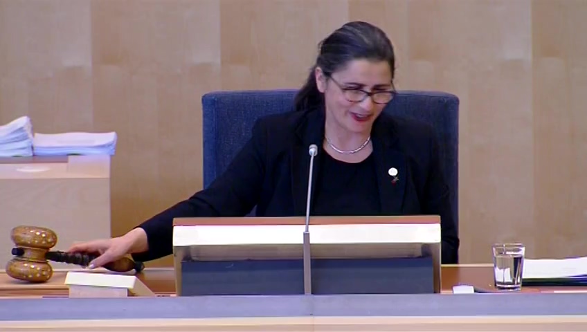 Stillbild från debatten i kammaren