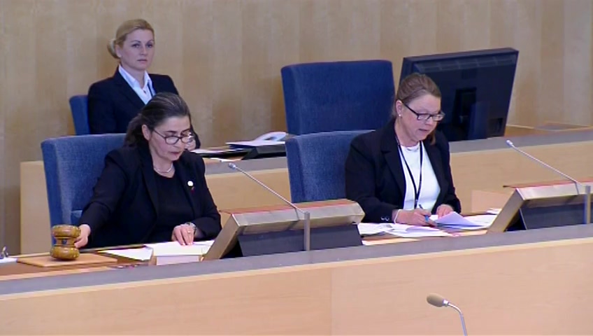 Stillbild från debatten i kammaren