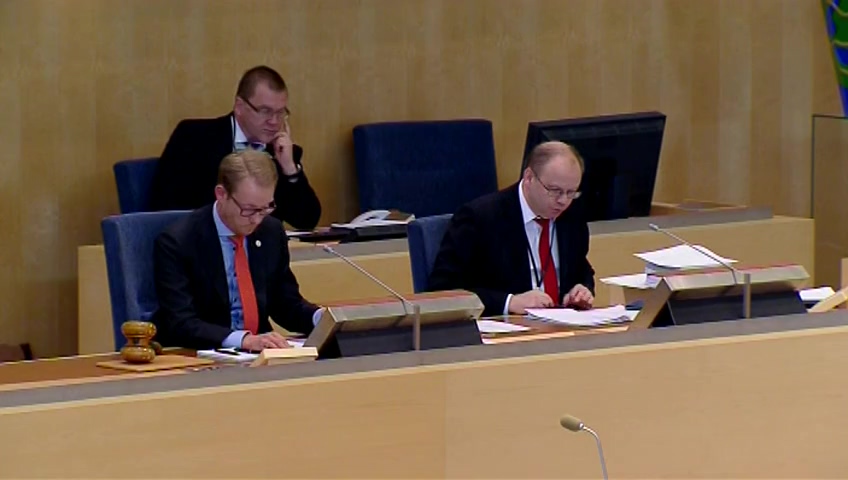 Stillbild från debatten i kammaren