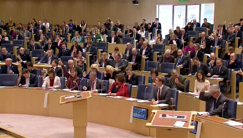 Stillbild från debatten i kammaren