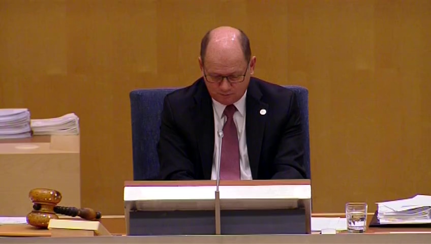 Stillbild från debatten i kammaren
