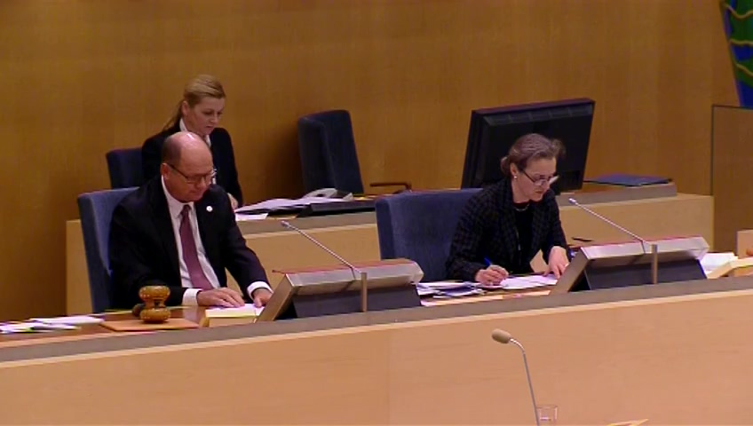 Stillbild från debatten i kammaren