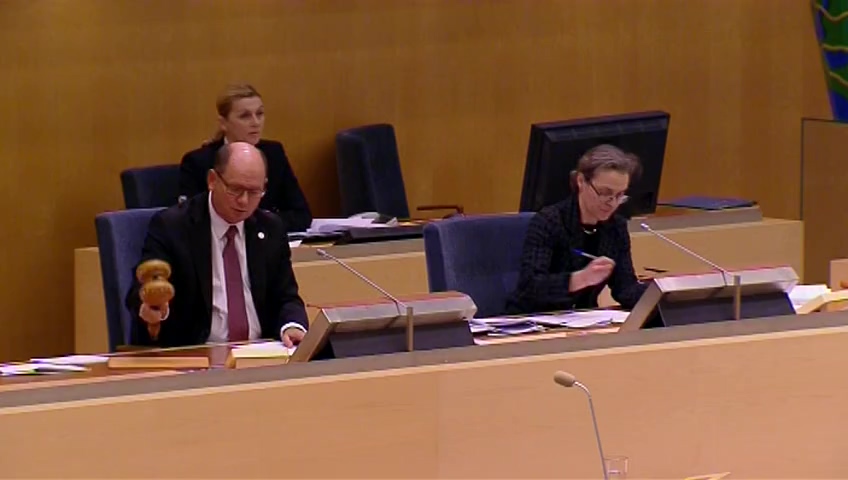 Stillbild från debatten i kammaren