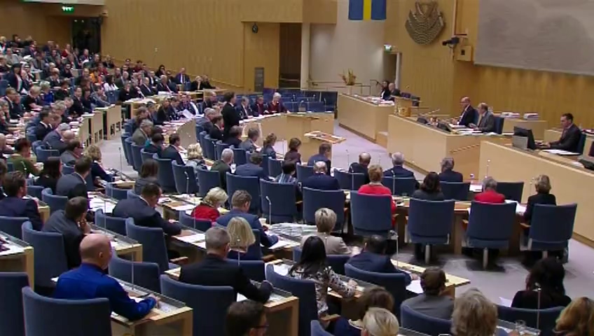 Stillbild från debatten i kammaren